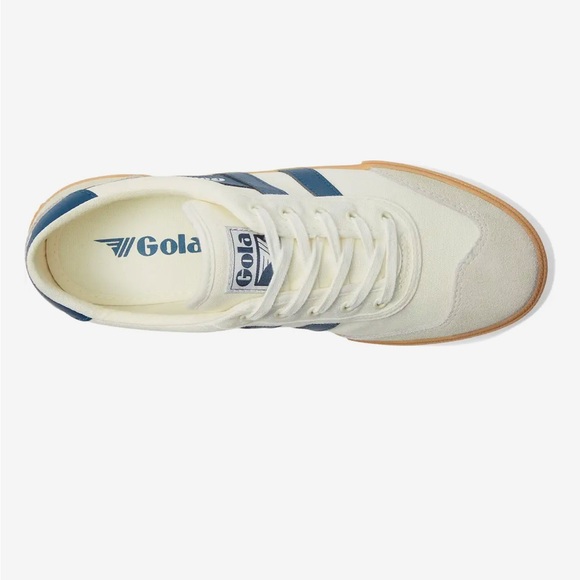 Gola Badminton Sneaker in Off White, Baltic, & Gum, Size: 10 - Picture 4 of 14